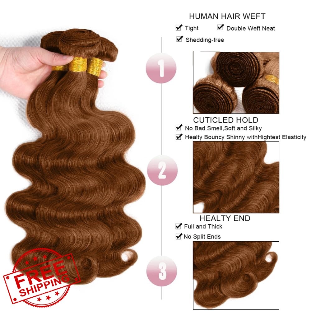 GtaiiReu Brown Bundles 14 16 18 Inch #30