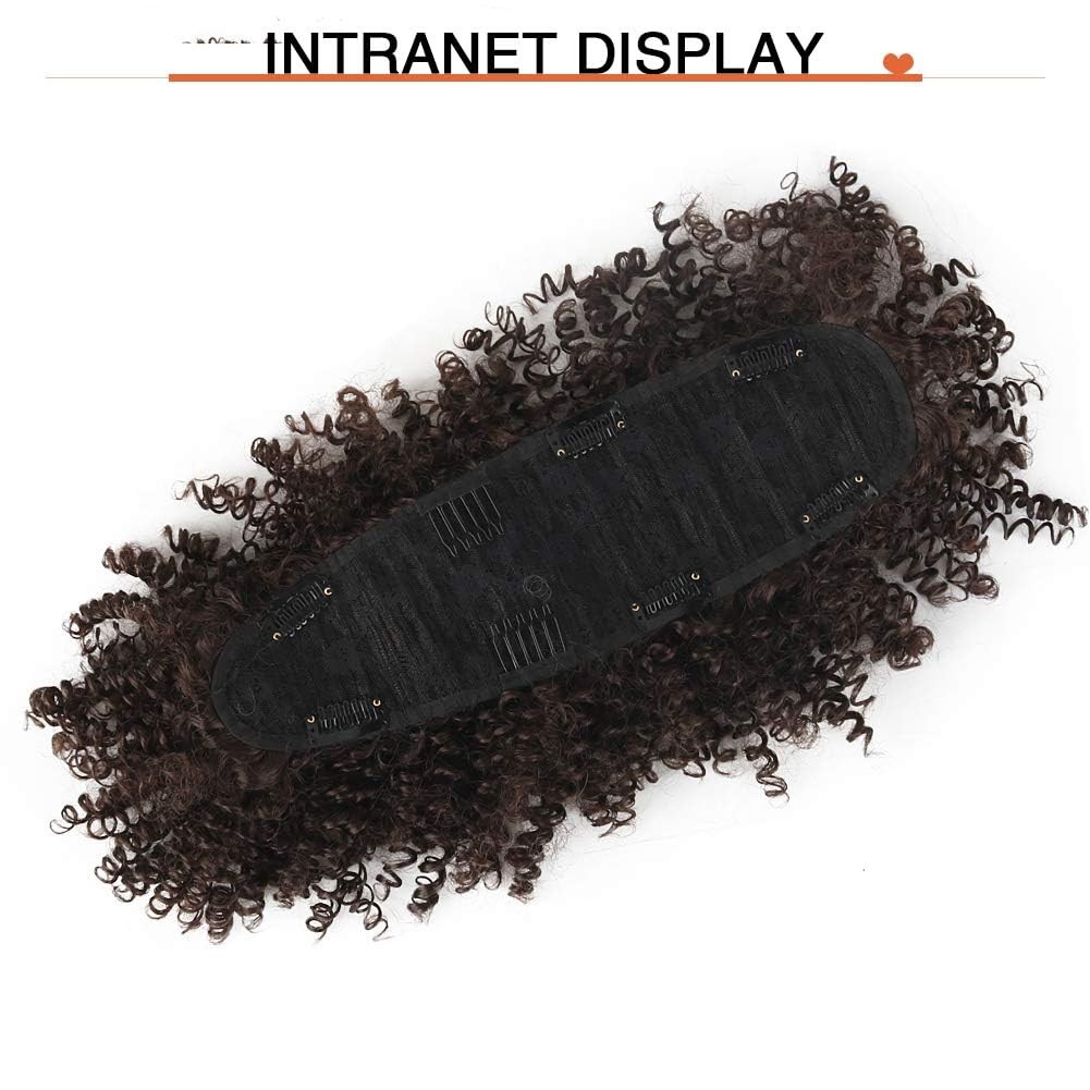 Afro Puff Mohawk Ponytail Jerry Curly Non Drawstring Ponytail Clip in Synthet…