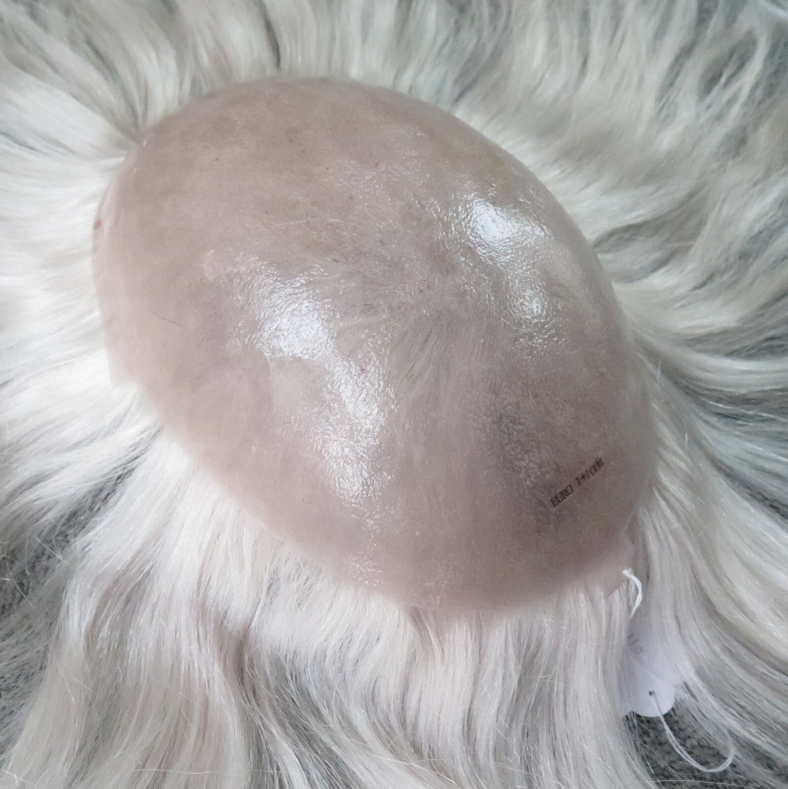 Real European Hair Replacement Toupee Injection Skin Virgin Grey Hair Hairpiece