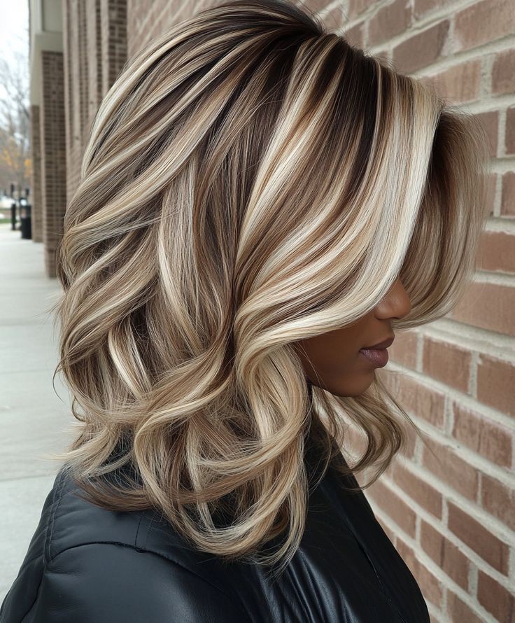 Ash Brown Blonde Highlight Wave 100% Human Hair Lace Front Wigs
