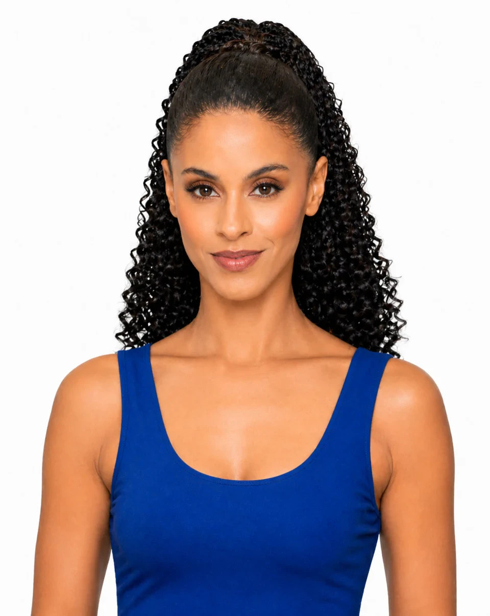 Foxy Silver DS 29, BOHO BRAIDED PONYTAIL Hair