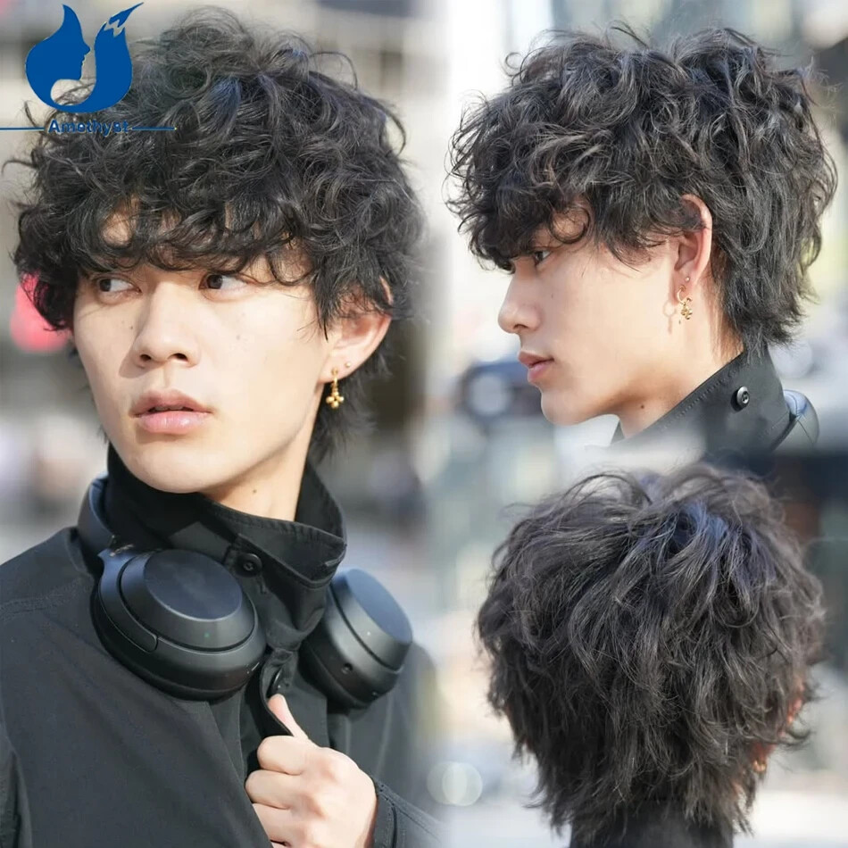Natural Loose Curly Pixie Cut Wig for Men Human Hair Brazilian Remy Full Lace