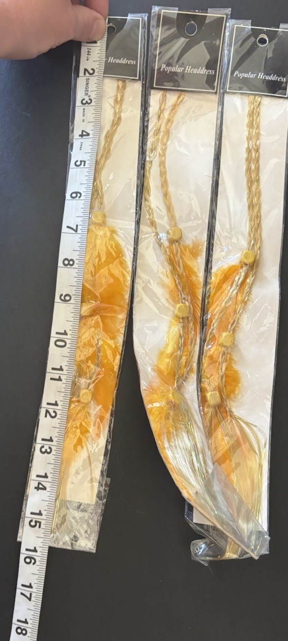 NEW SYNTHETIC FEATHER HAIR EXTENSION Yellow Blonde 15″ LONG