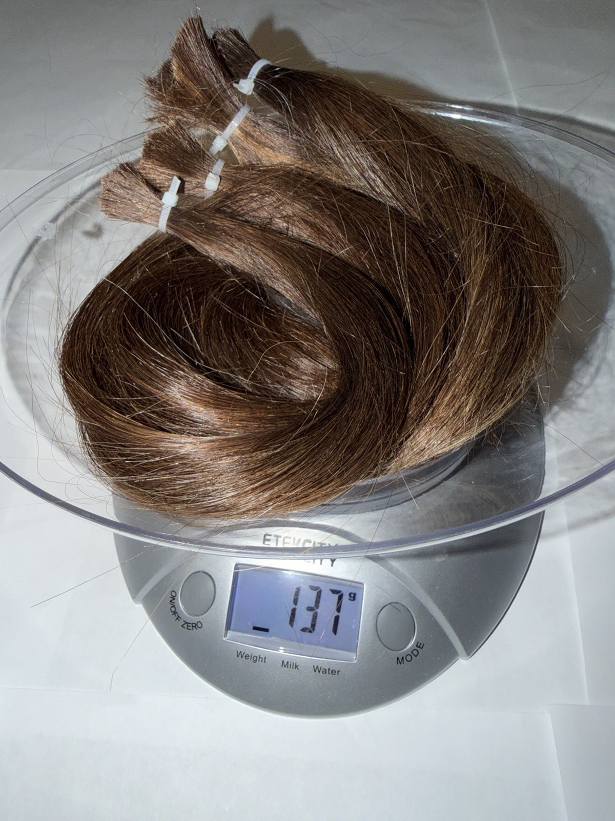 100% Slavic Human Hair Ponytail 137g 45cm Remy Natural Medium Brown Straight