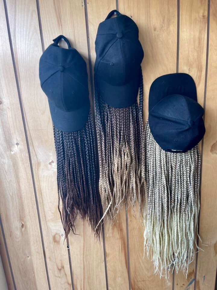 Baseball Cap Wigs With Straight Curly Braid Twist Locks Hairstyle Adjustable Hat