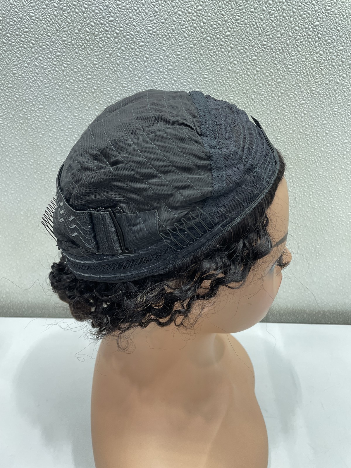 VIP Beauty Burmese Curly Human Hair Beginner Friendly Half Wig, Natural Black