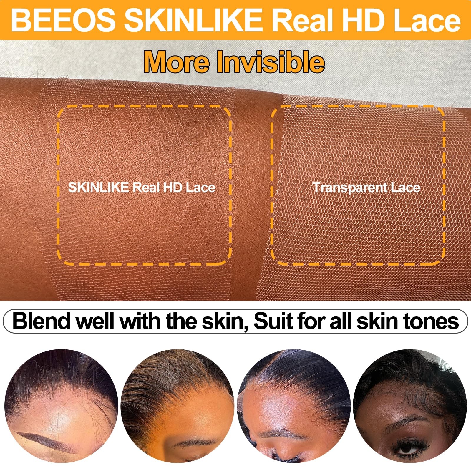 Beeos Yaki Straight 2X6 Skinliek Real Hd Lace Closure 0.1Mm Ultra-Thin