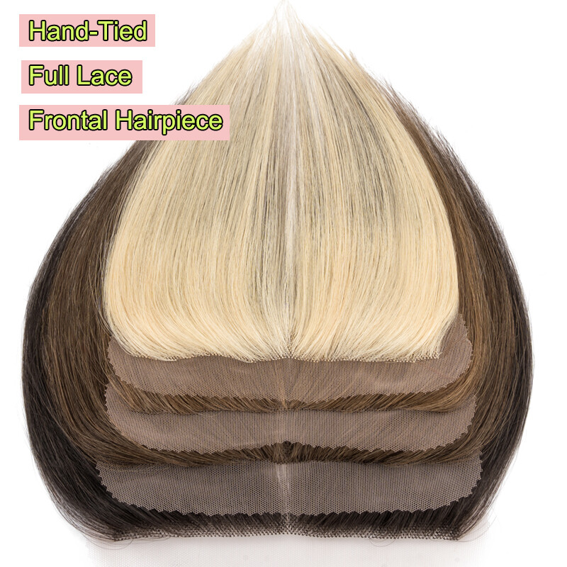 FULL LACE HAND-TIED FRONT HAIRLINE HUMAN HAIR PATCHES Hairpiece For Women Topper