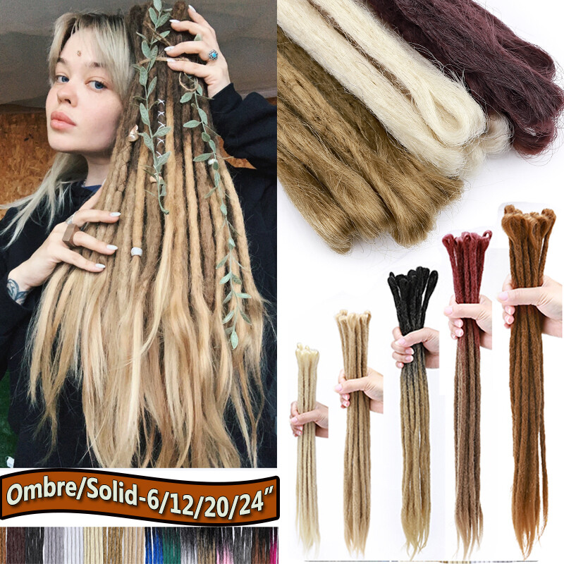 Hip-pop Wool Dreadlocks Crochet Single Ended Braided Hair Extensions Dreads Afro
