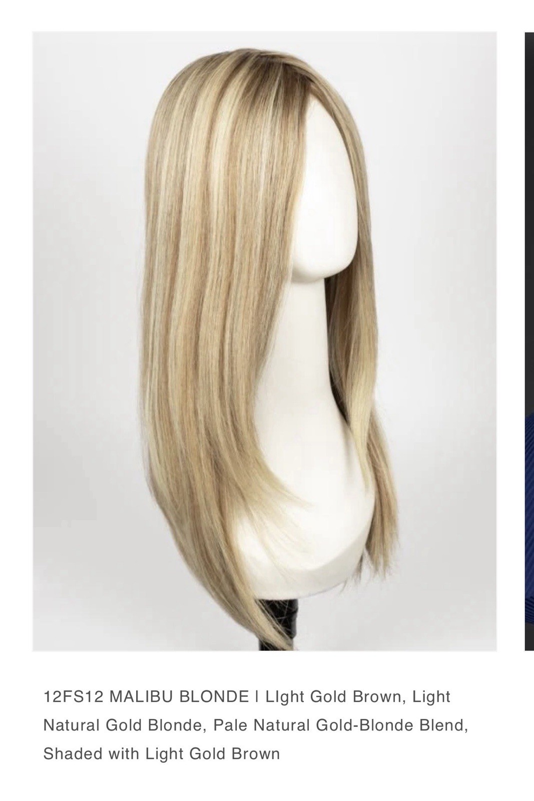 Jon Renau Blake Human Hair Lace Front Hand-Tied Wig 12FS12 Malibu Blonde Straigh