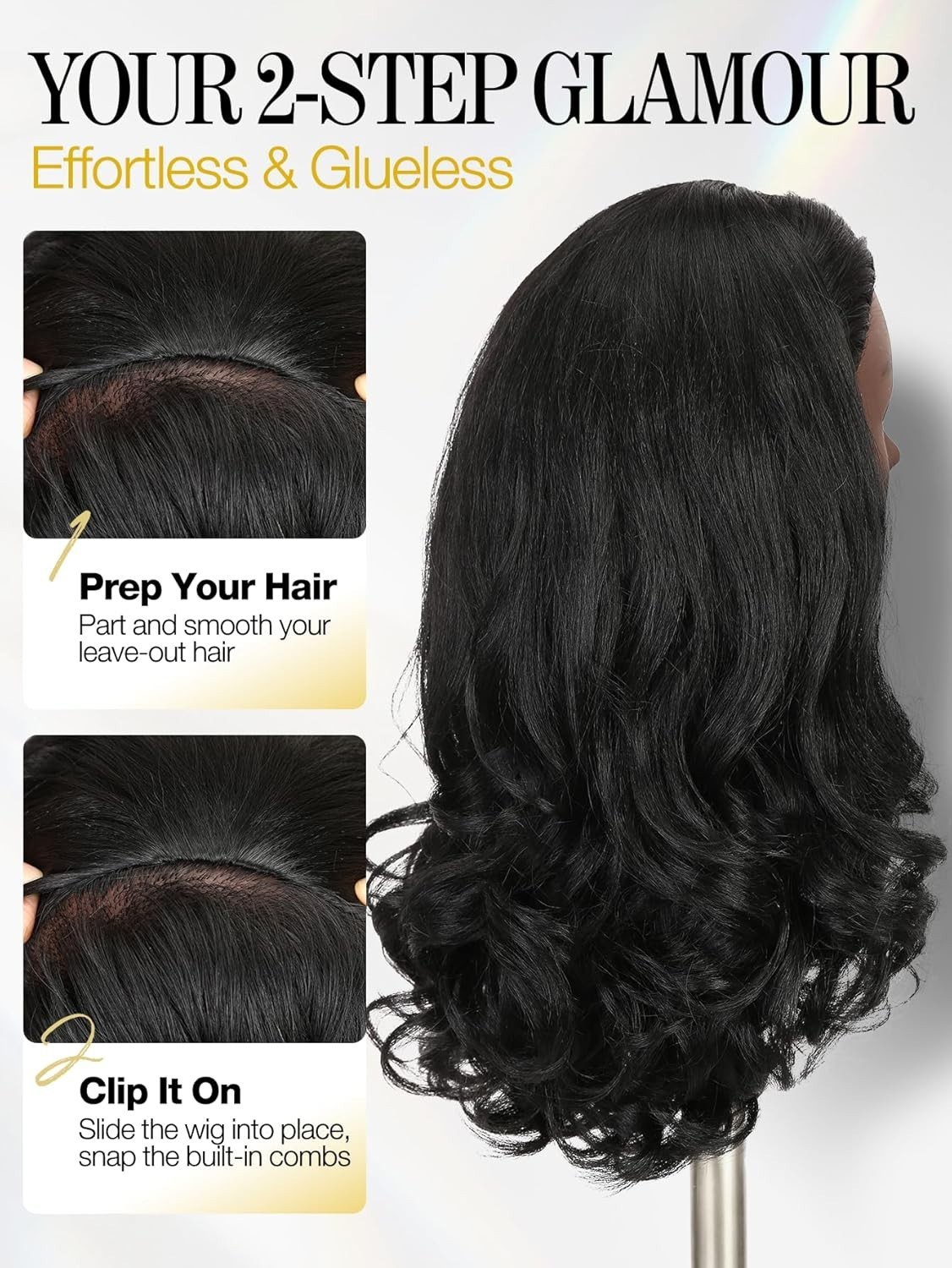 quickwig Yaki Curly Half Wig Body Wave Glueless Wigs 3 In 1 Seamless Kinky Half
