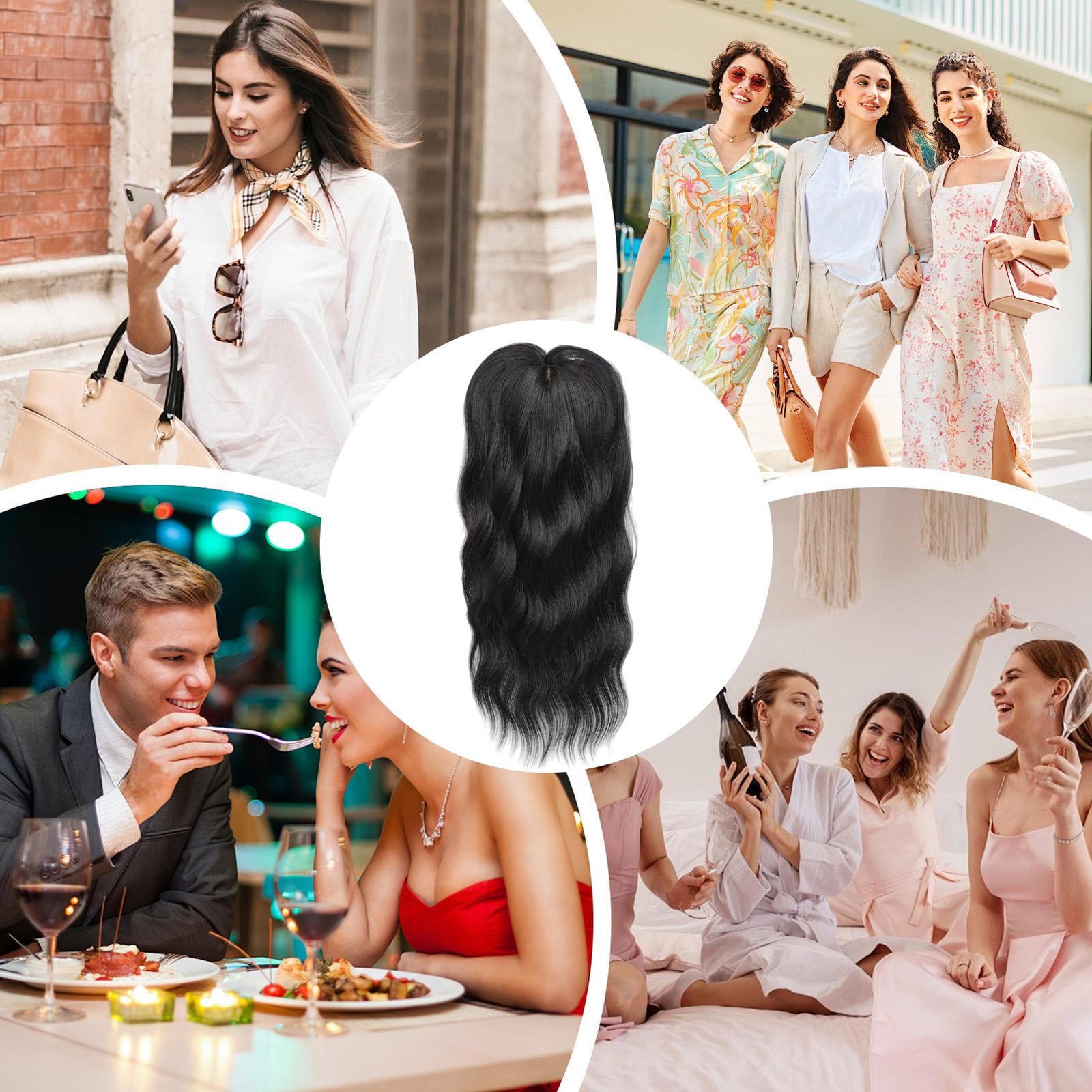 18-Inch Heat-Resistant Curly Wig Clip with Invisible Claw Clip for Natural Look`
