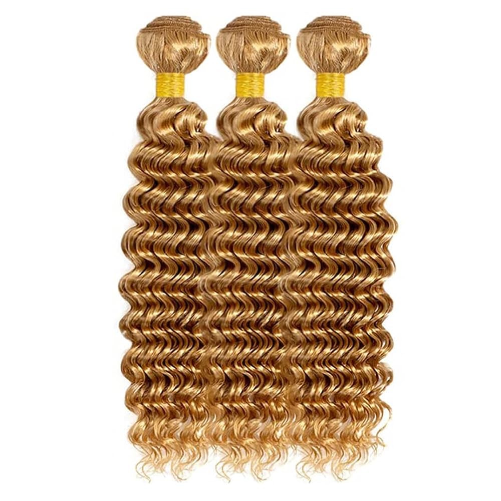 Leruikair Deep Wave Bundles Human Hair 3 Bundles 16 18 20 Inch Honey Bloned