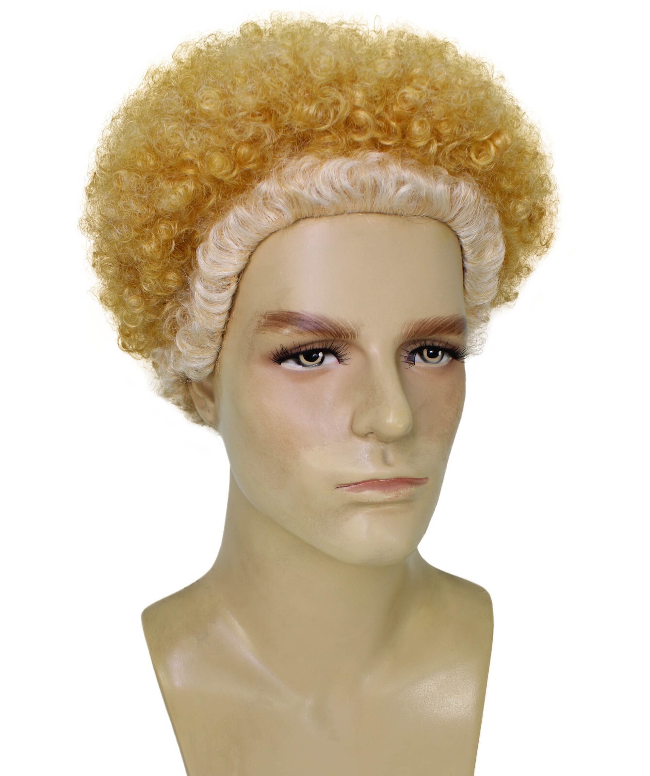 HPO Adult Men’s Actor Stylish Blonde Afro Wig, Perfect for Halloween, HM-1683