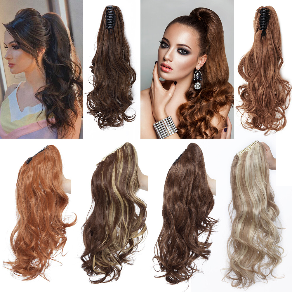 Thick Claw on Ponytail Hair Piece Clip in Hair Extension As Human Hair For Woman