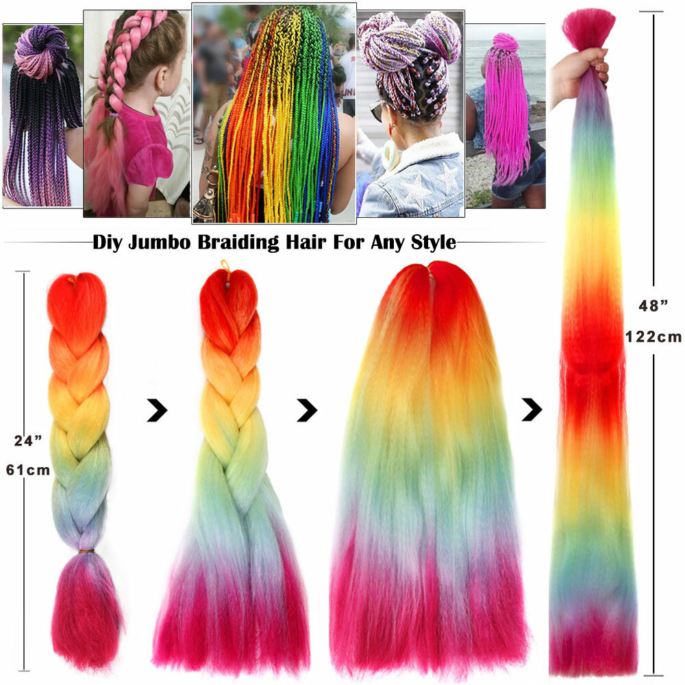 High Quality Box Braids Jumbo Braiding Hair Extensions 24inch Afro Twist Ombre H