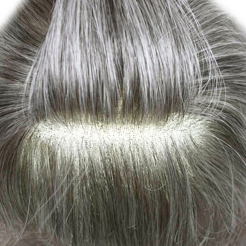 Mens Toupee Hairpiece French Lace Front Hair Replacement System for Men Wig