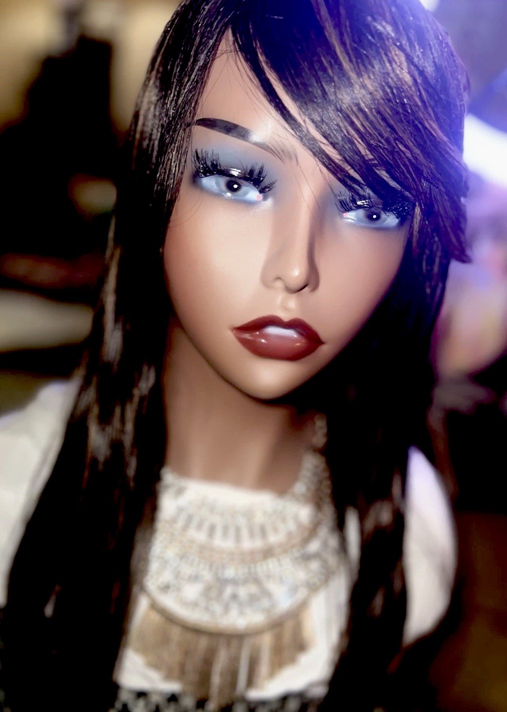 100% REMY HUMAN HAIR LACE WIG MONO CAP LONG STRAIGHT LAYERED 1B/30 BLK/GOLD NWT