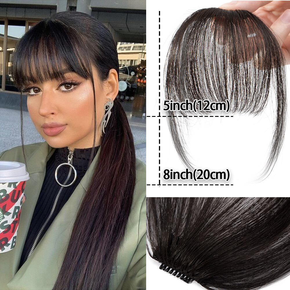 100% Remy Human Hair Bangs Extensions Clip In One Piece Front Fringe Hair Piece