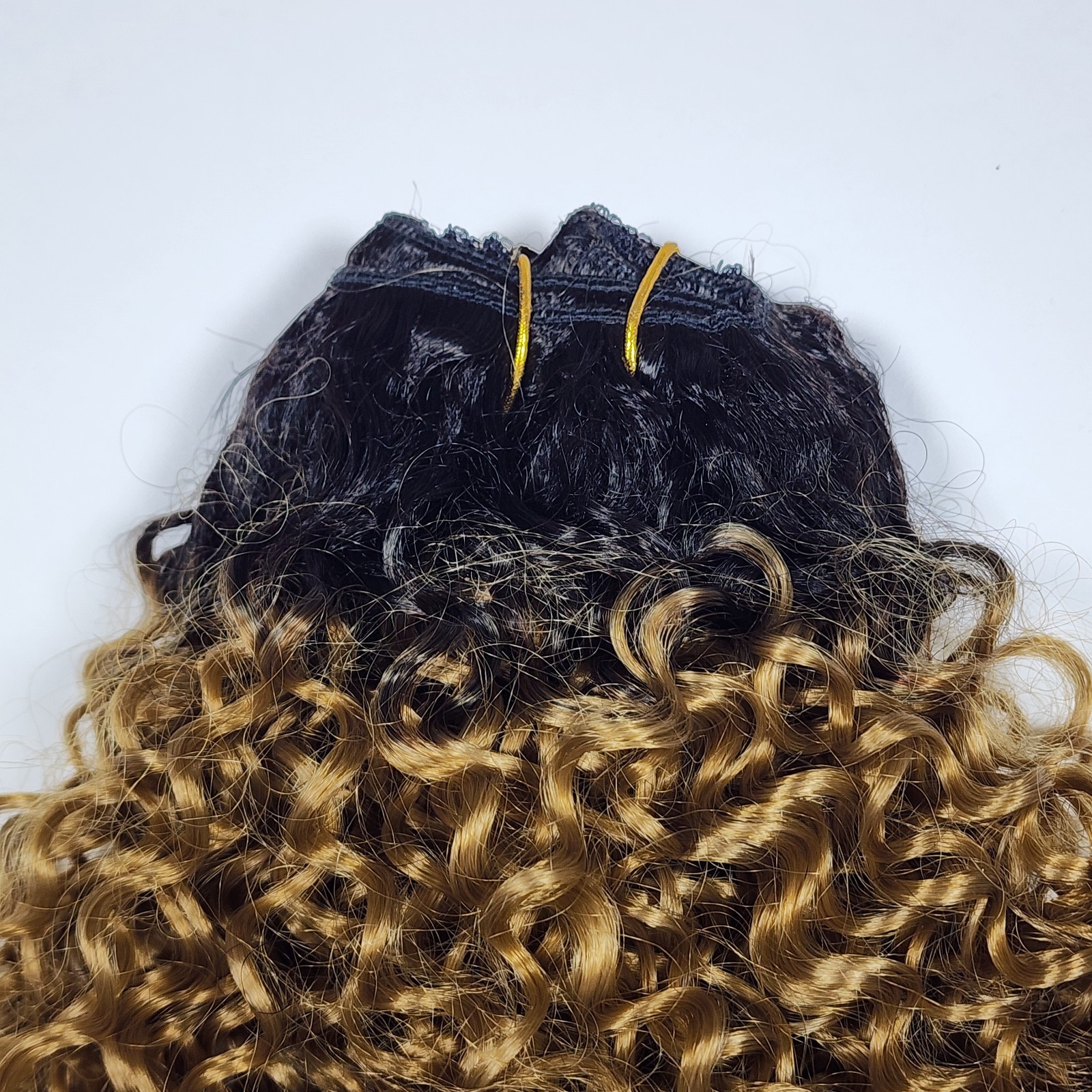BHF 26″ Kinky Curly Clip-In Hair Extensions, Japanese Heat-Resistant T1B/27
