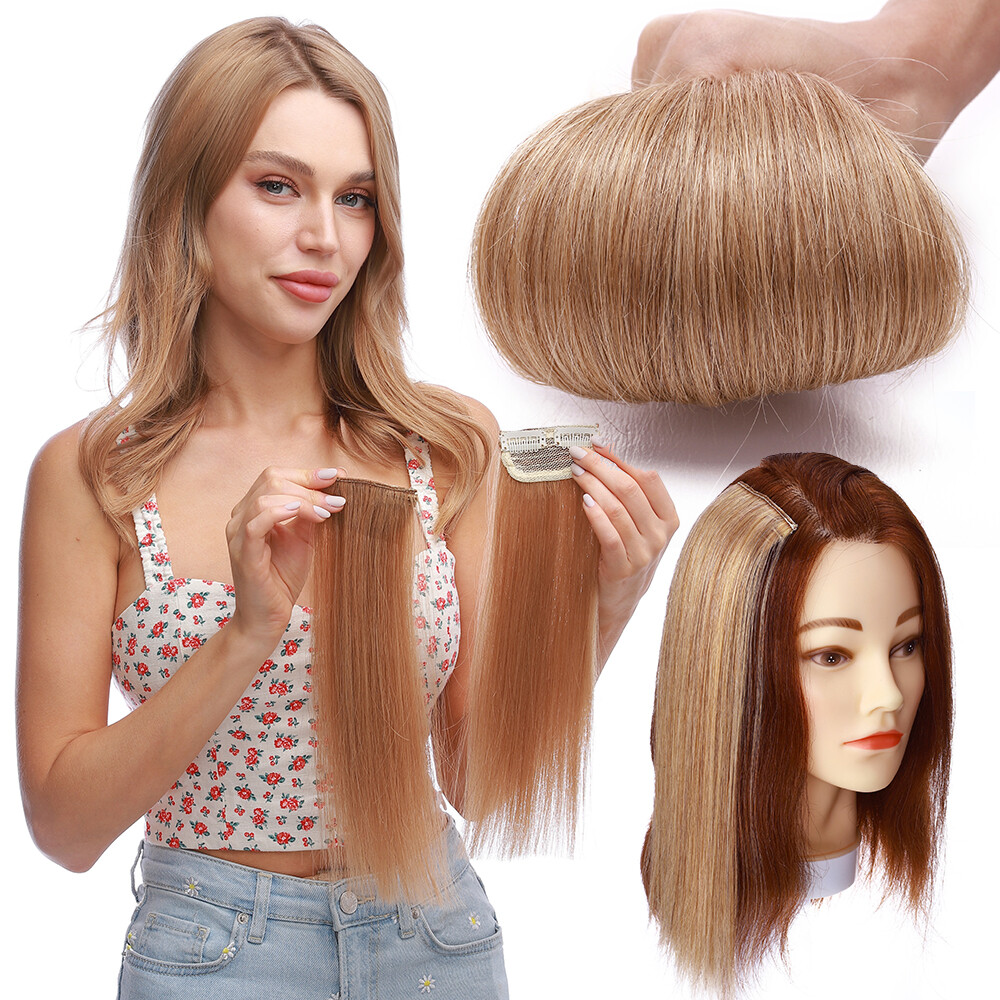 Clip In Side Invisible Patch ONE PIECE 100% Real Human Hair Pads Extensions Weft