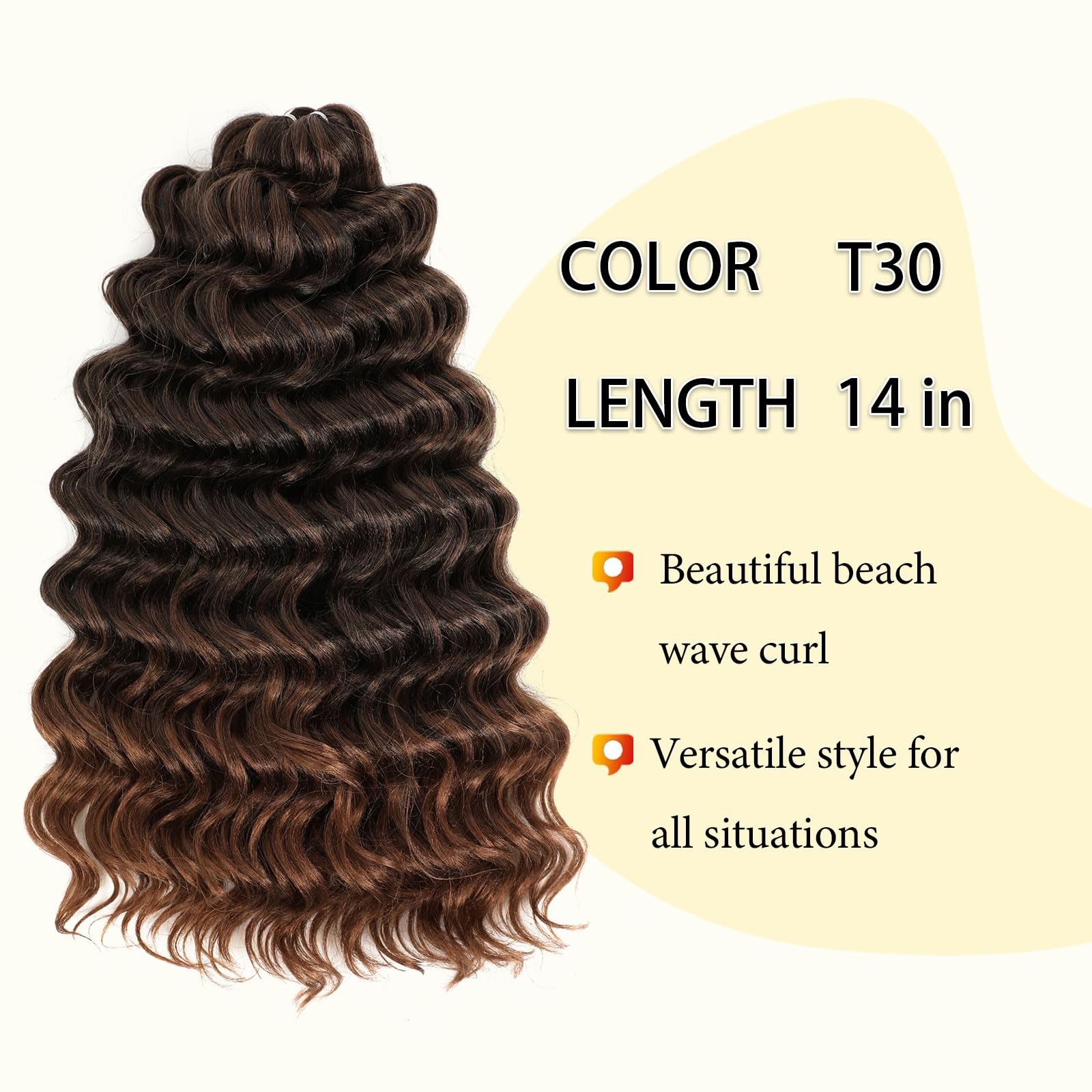 Ameli Ocean Wave Crochet Hair 14Inch 7Packs Curly Crochet Hair For Black Women