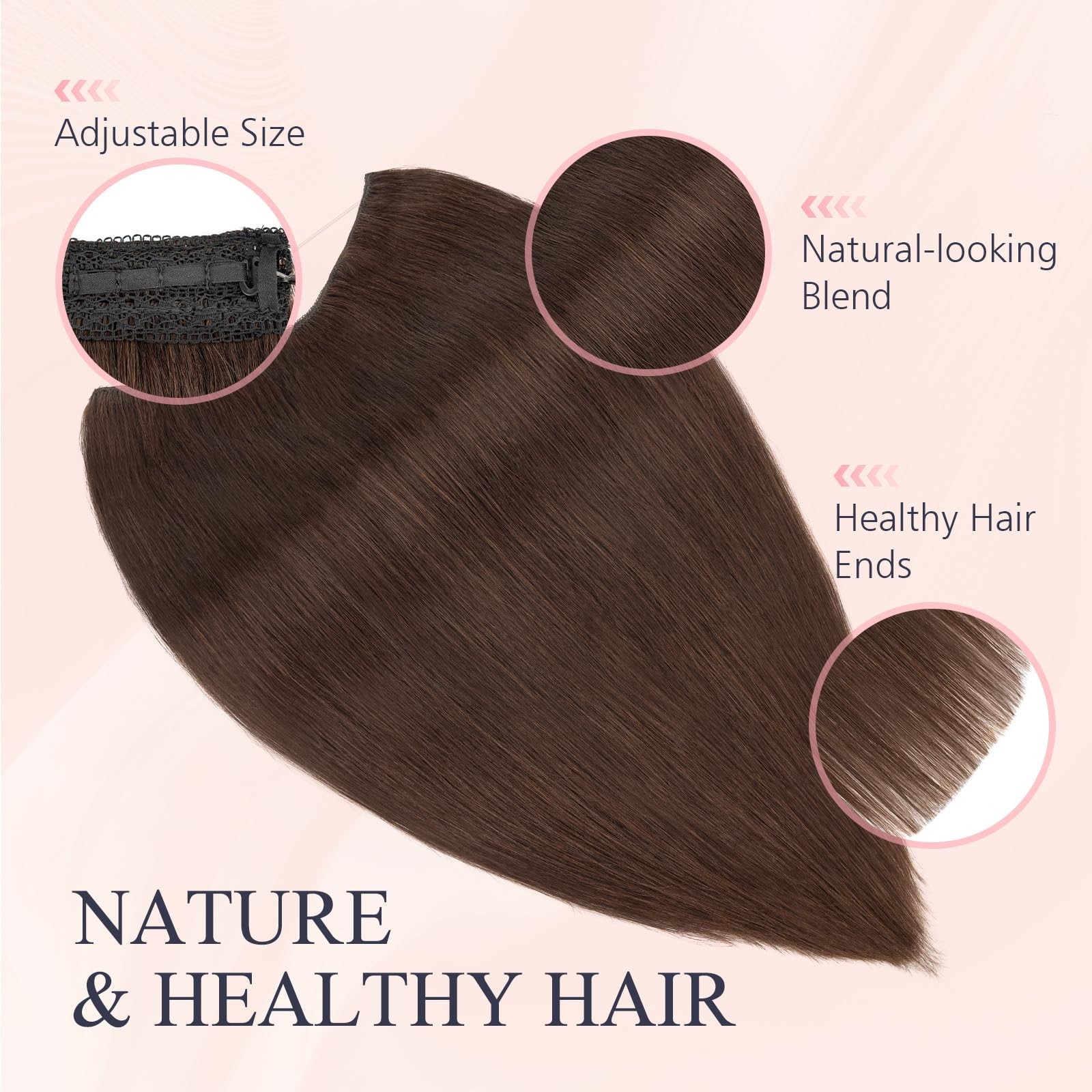 Tess Halo Hair Extensions Real Human Hair Remy Hair 12 Inch Straight Adjustable