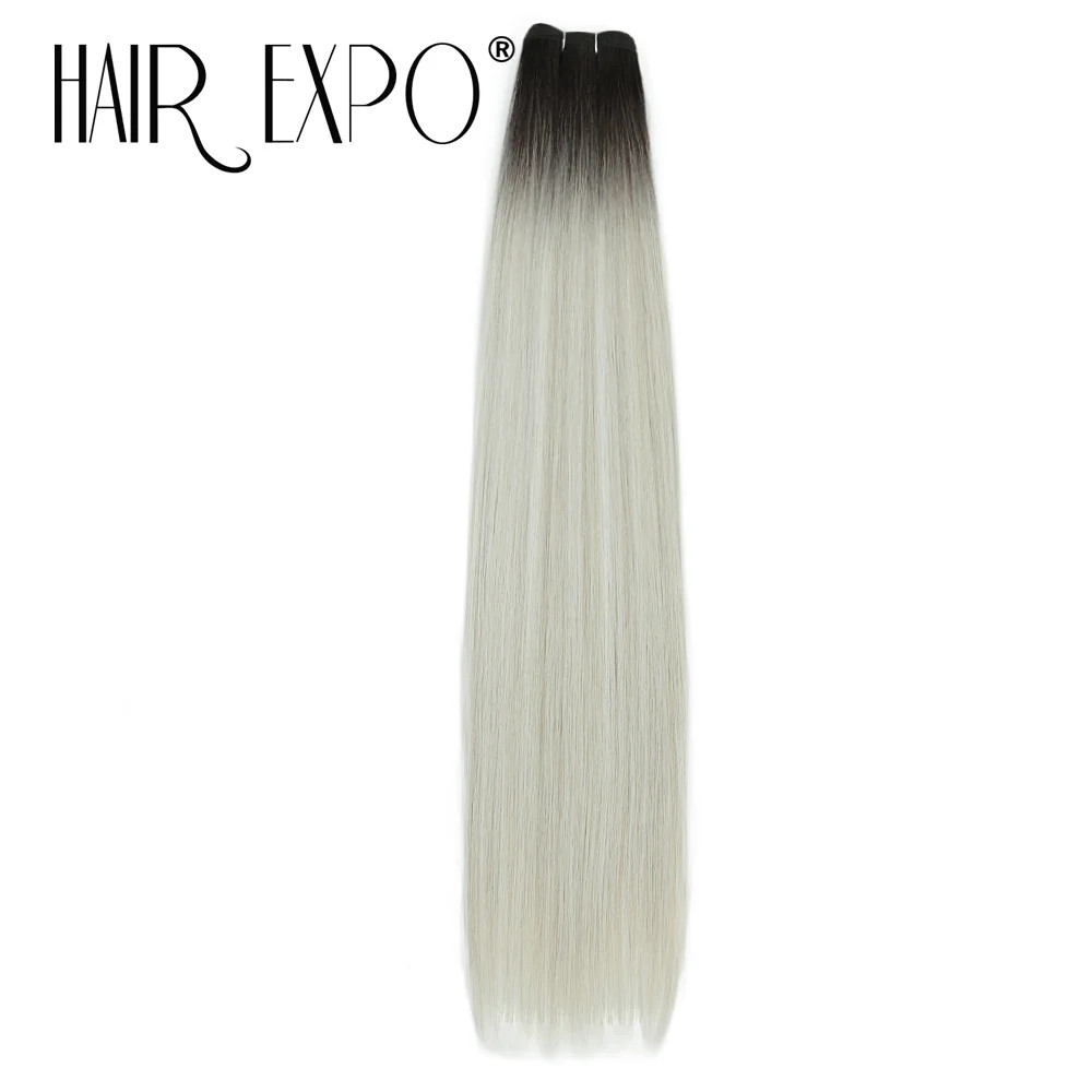 Smooth Long Ombre 26Inch Synthetic Yaki Straight Hair Bundles 150g Natural Hair