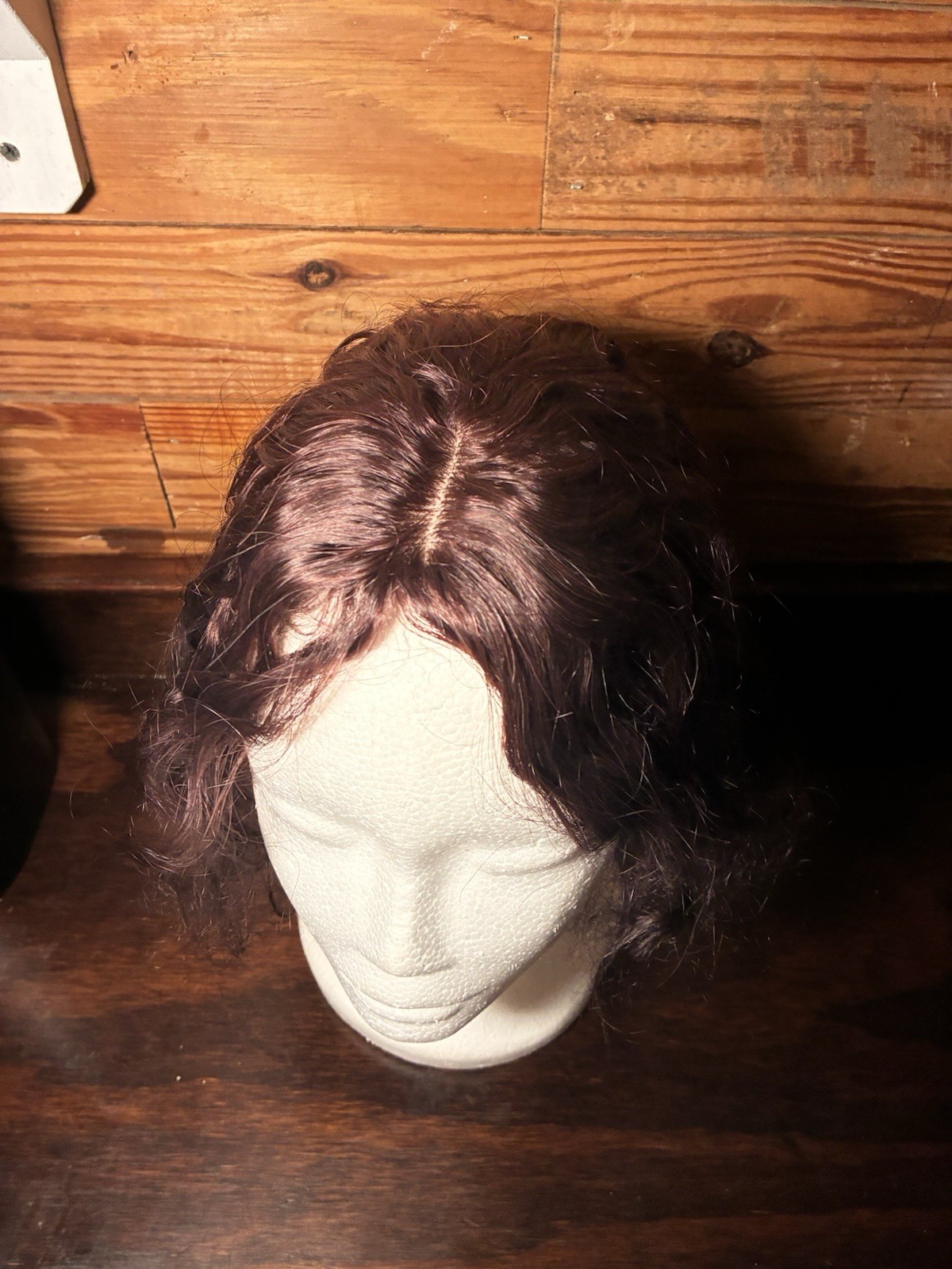 10” Remy Human Hair Topper, Silk Top Clip In, Wavy Dark Brown, No Bangs