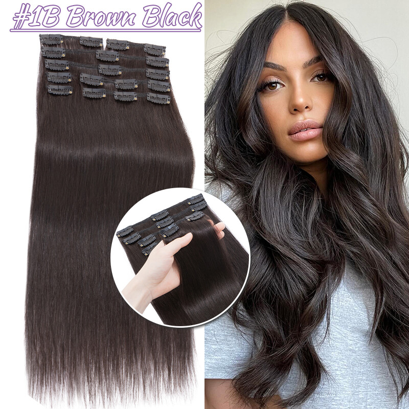 CLEARANCE Clip In 100% Real Remy Human Hair Extensions 8Pieces Blonde Full Head