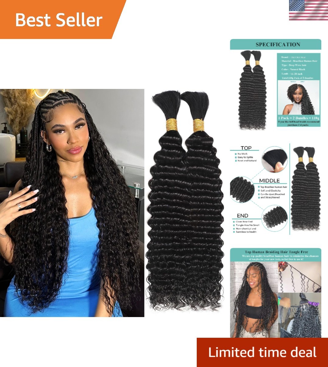 Effortless 18 Inch Water Wave Braiding Hair – 110g for Stunning Boho Styles