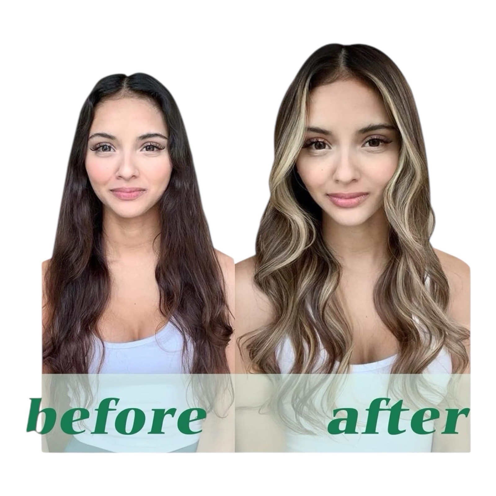 GOO GOO Clip In Human Hair Extensions 14in, Chocolate Brown To Honey Blond