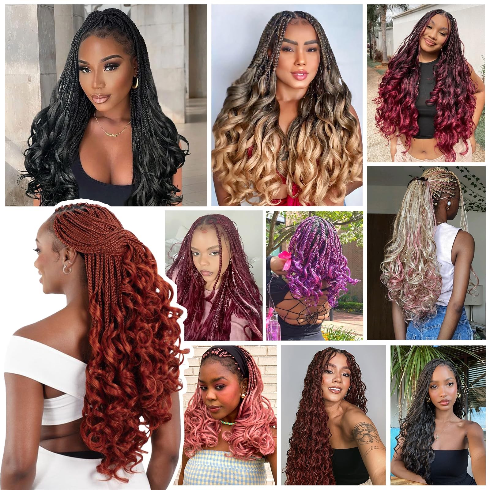 Su‌Yiapiy French Curl Braiding Hair 24 Inch Pre Stretched Bouncy Braiding Hair