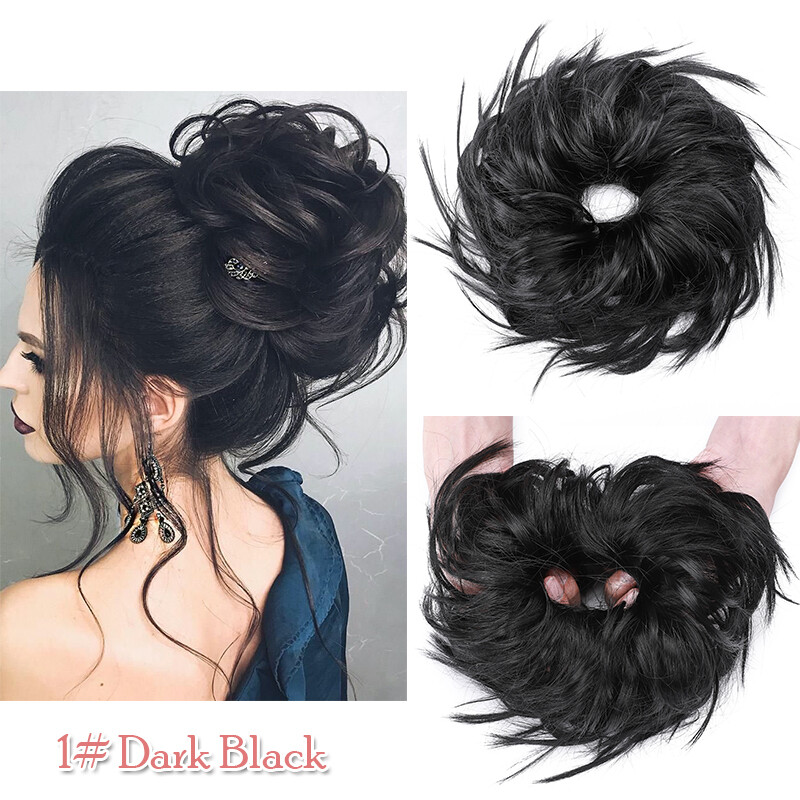 Elastic Band Wrap Large Messy Bun Scrunchie Hair Piece False Updo Hair Extension