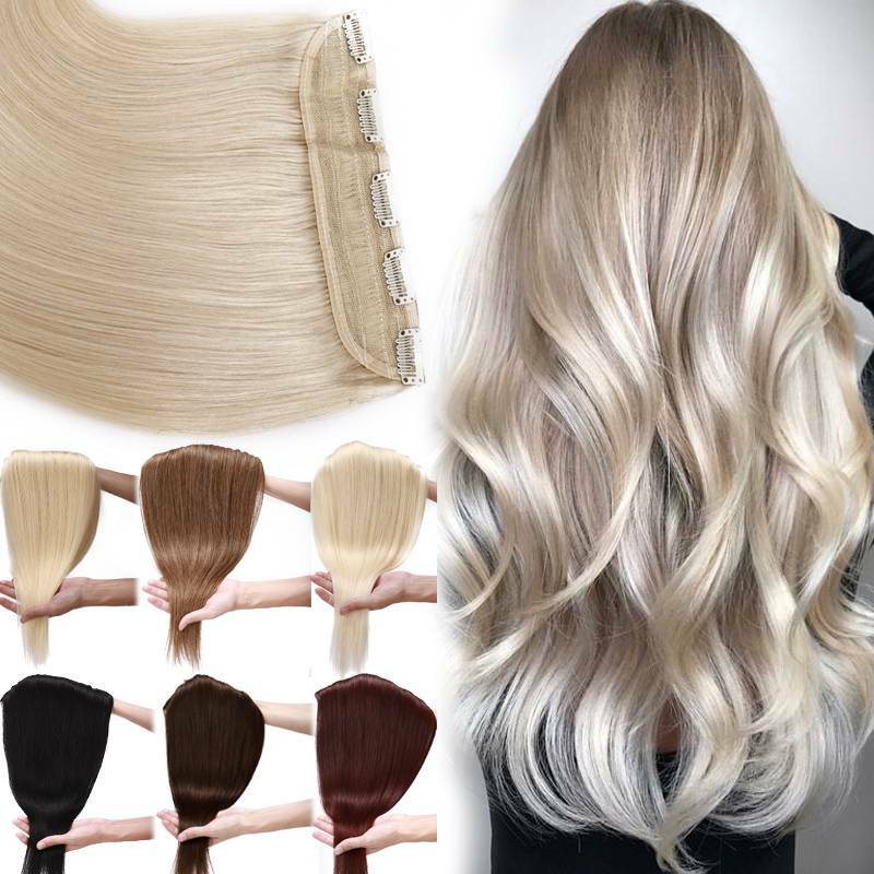 Real Remy Hair 3/4 Full head One Piece Clip in Human Hair Extensions 16in-24in