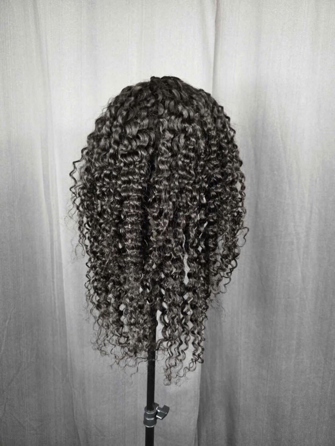 24 inch 13×6 lace front Deep curl preplucked hairline Natural black Human Hair