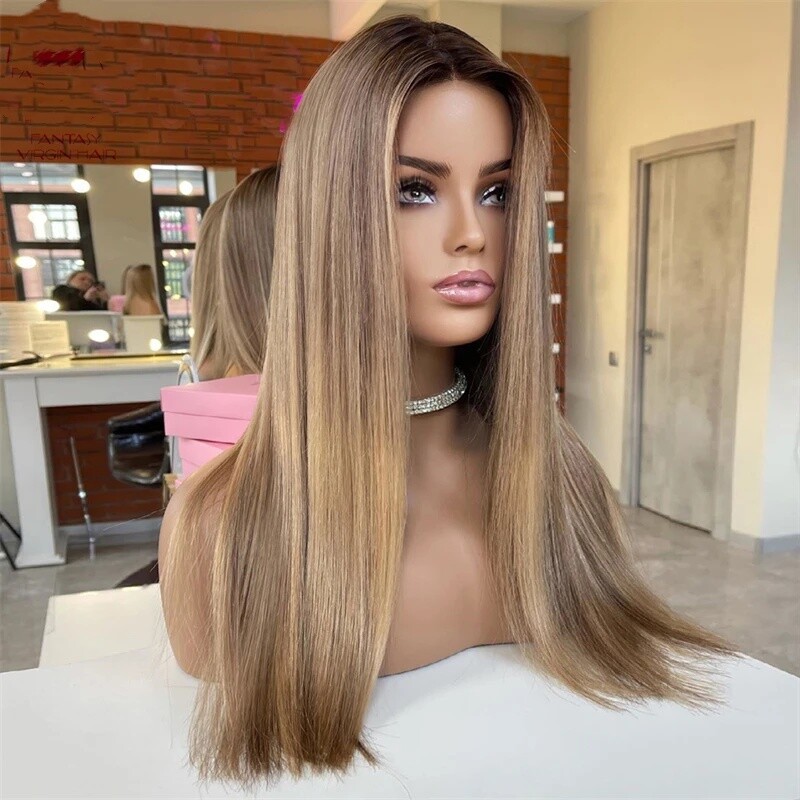 Women Real Human Hair Wig 13×4 Lace Front Wig 20Inch Straight Wig for Daily Use