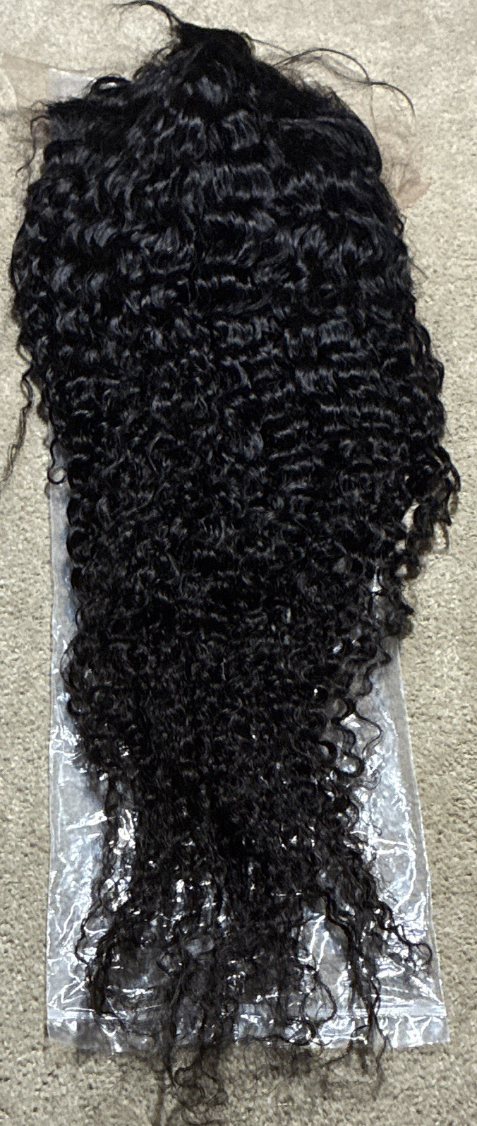 40” Lace Front Curly Black Wig Women Adjustable Strap Combs Free Shipping