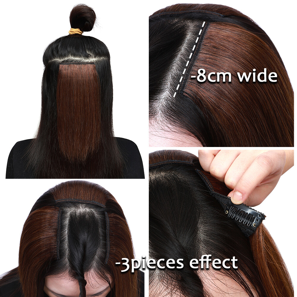 Clip In Side Invisible Patch ONE PIECE 100% Real Human Hair Pads Extensions Weft