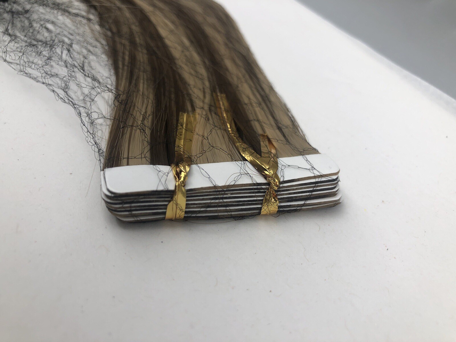 Hair Extension 20″ Silky Tape Hair Extension 10Pc Synthetic Mix Ash Medium Brown
