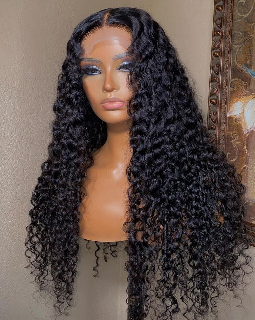Curly 13×6 Lace Front Human Hair Wigs Brazilian Remy Loose Deep Wave Pre Plucked