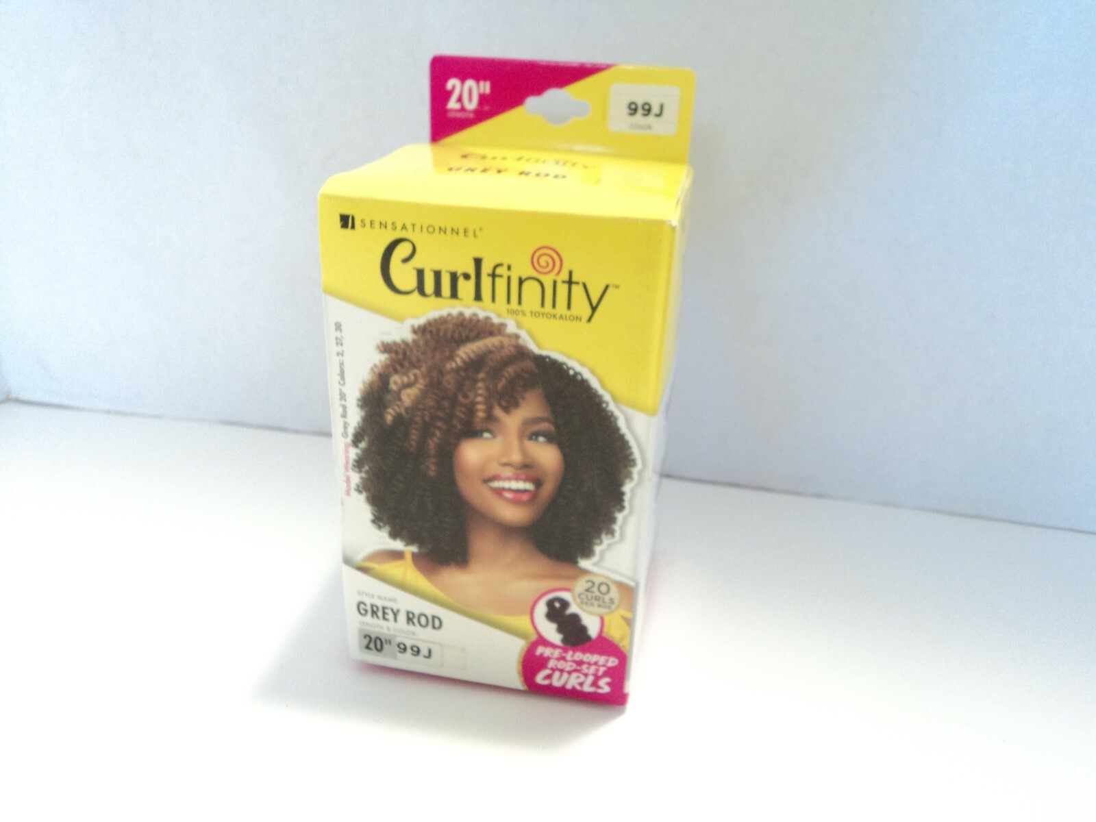 Sensationnel Curlfinity Pre Looped Grey Rod 20″ Set Curls Kinky Coiled Hair 99J