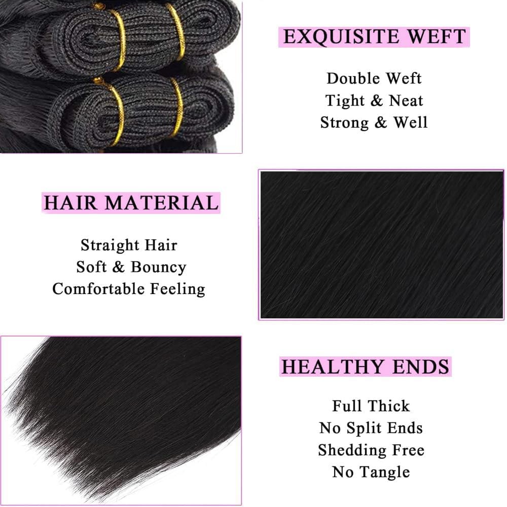 12A Human Hair Bundles 8 8 8 8 Inch 4 Straight Bundles Human Hair 100% Unprocess