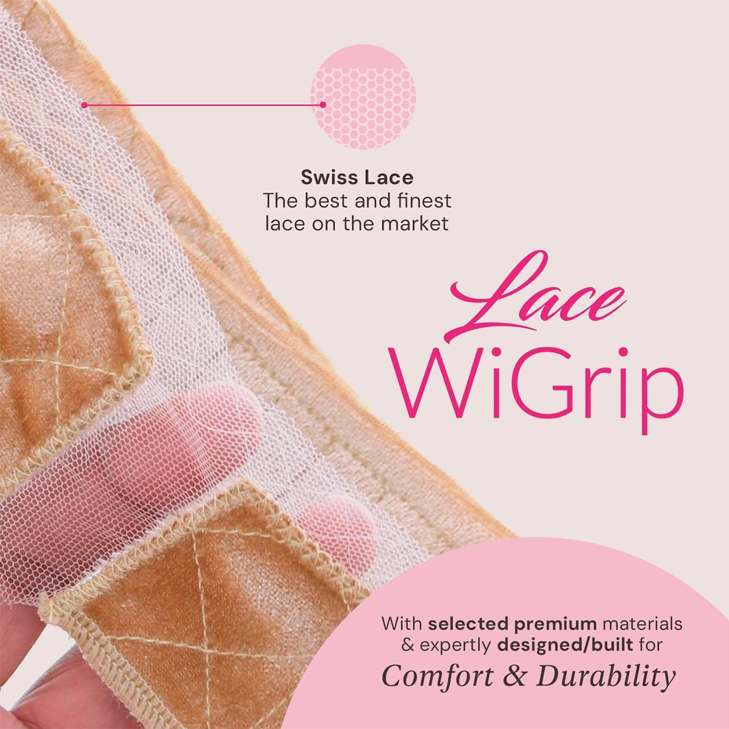 Lace Wig Grip Band for Women, Adjustable Velvet Headband, 2 Pack