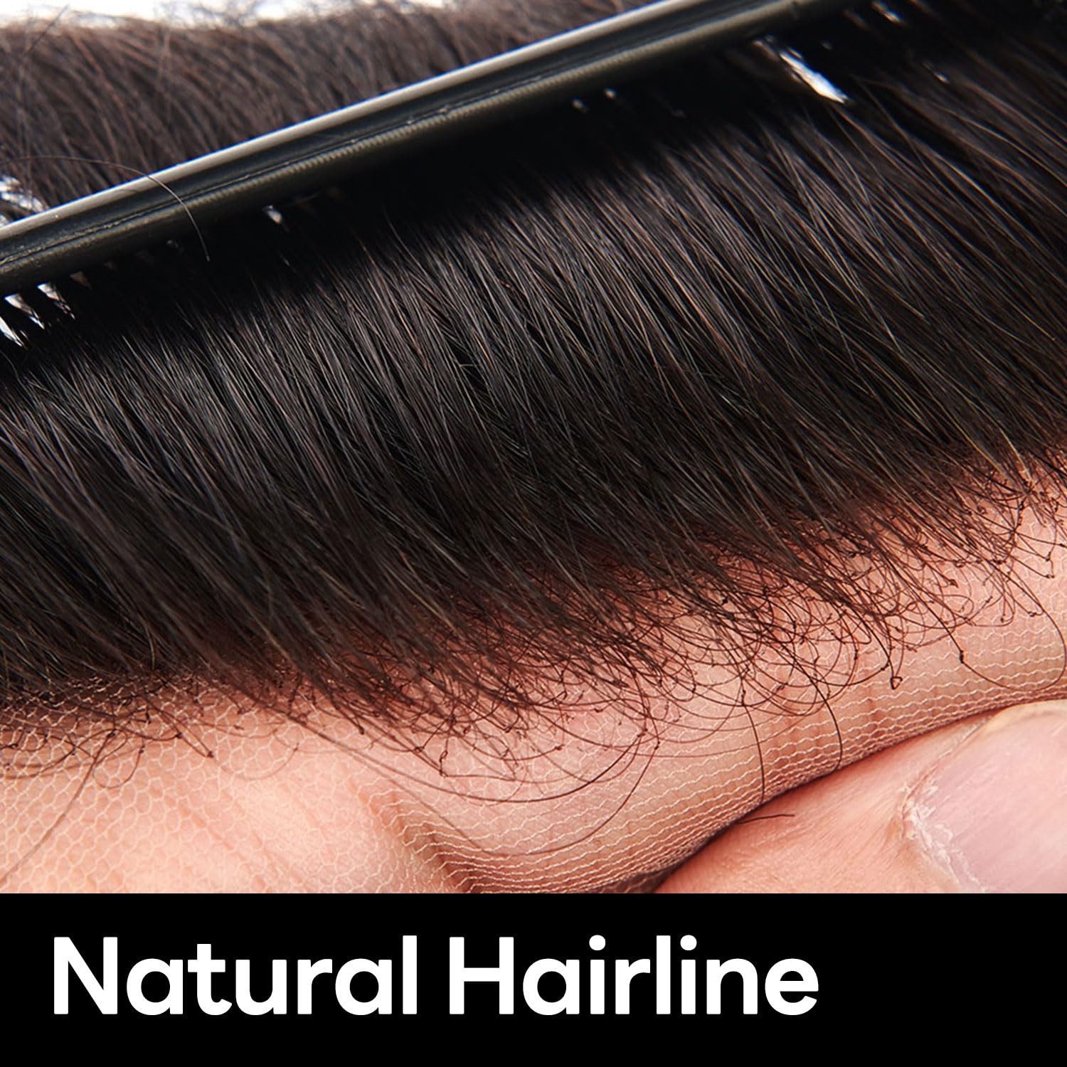 Human Hair Replacement Lace Mens Hair Unit Piece Natural Hairline Toupee for Men