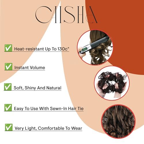 Synthetic Fiber Hairpiece Scrunchie Scrunchy Updo Slightly Wavy black #1 G1B