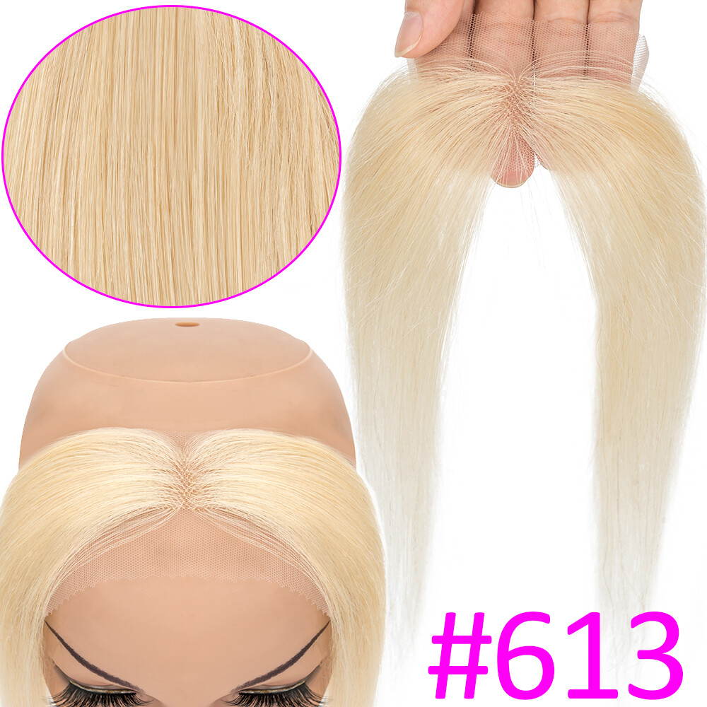 Frontal Hairpiece for Women Human Hair Extensions Thin PU Skin Lace Base Toupee
