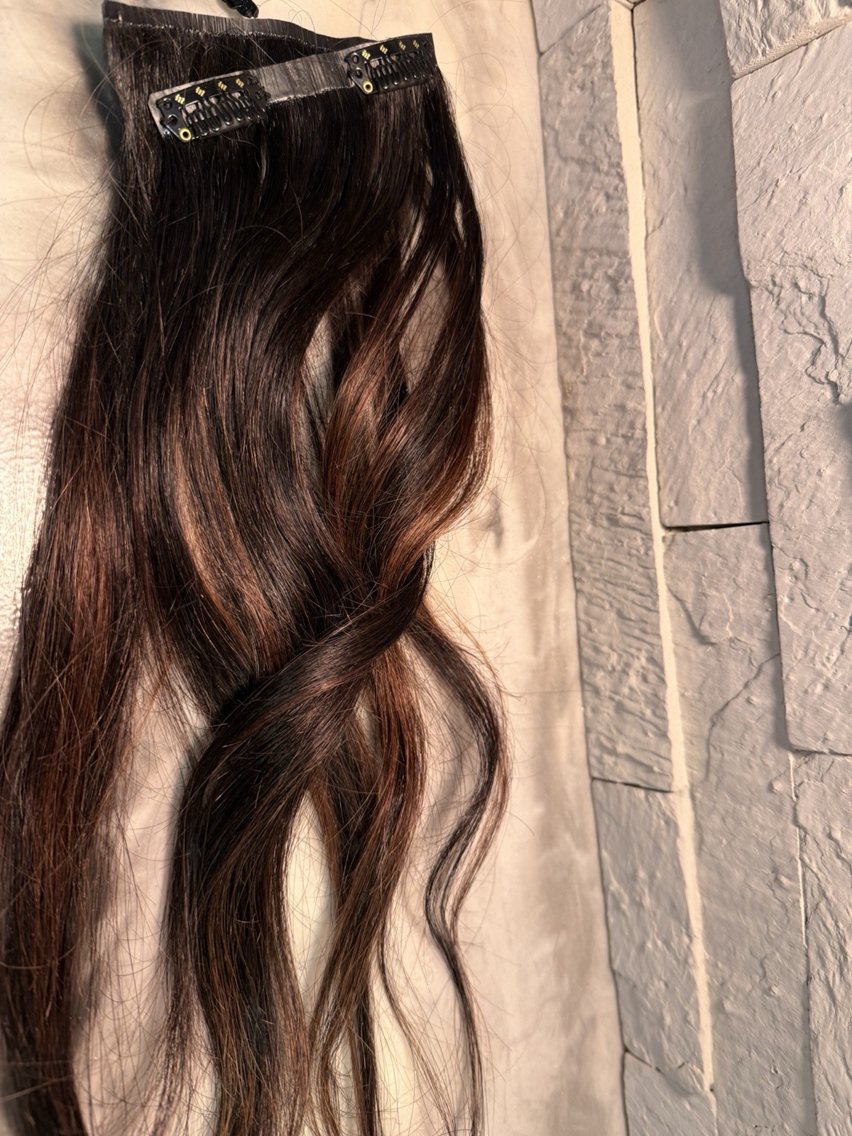 Irresistible Me Clip-In Human Hair Extensions Dark Brown 14 inch Wave 7pc