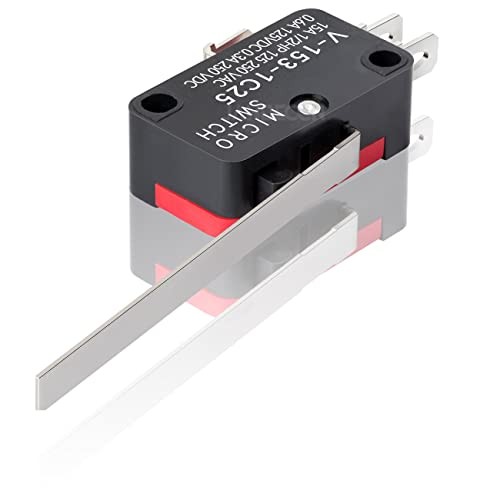 10Pcs Lead Limit Switch Long Straight Hinge Lever, SPDT 1NO 1NC Snap V-153-1C25