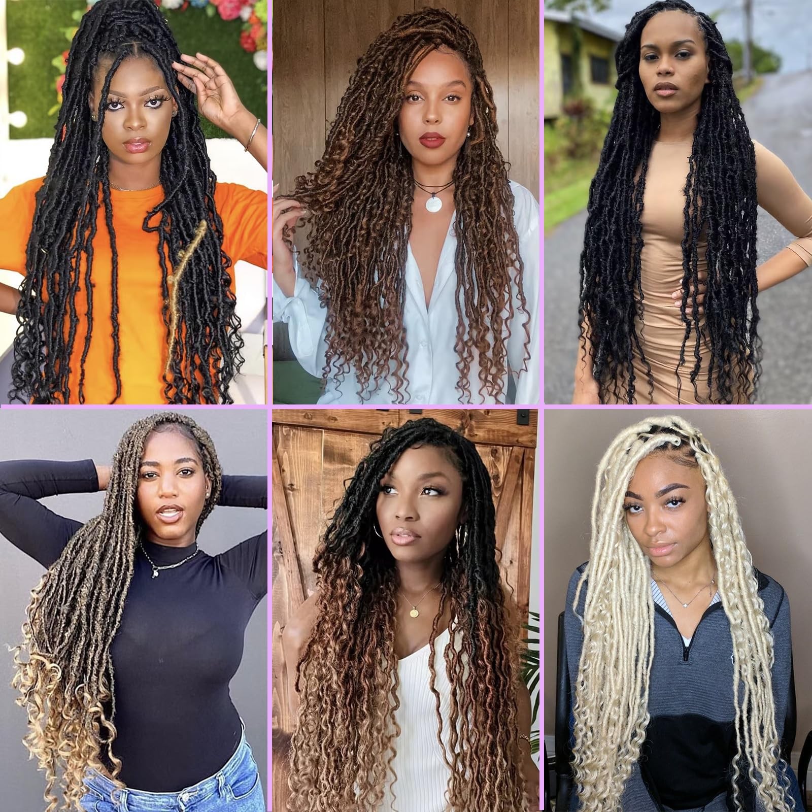 14 Inch Ombre Color Goddess Faux Locs Crochet Hair 1B3027# Crochet Soft Locs …